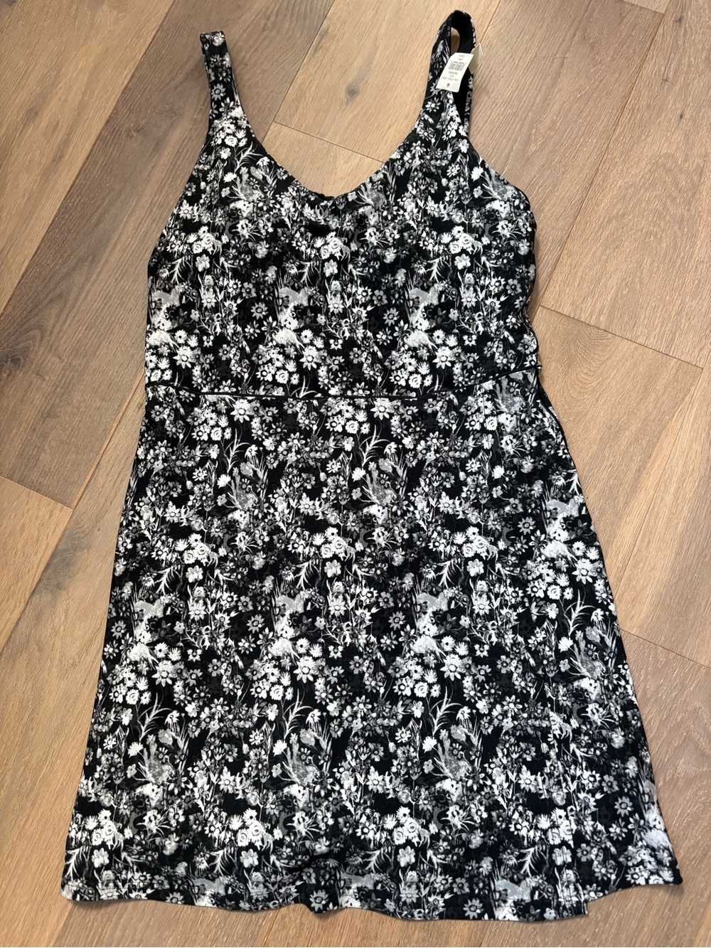 aerie Black and White Floral Mini Dress